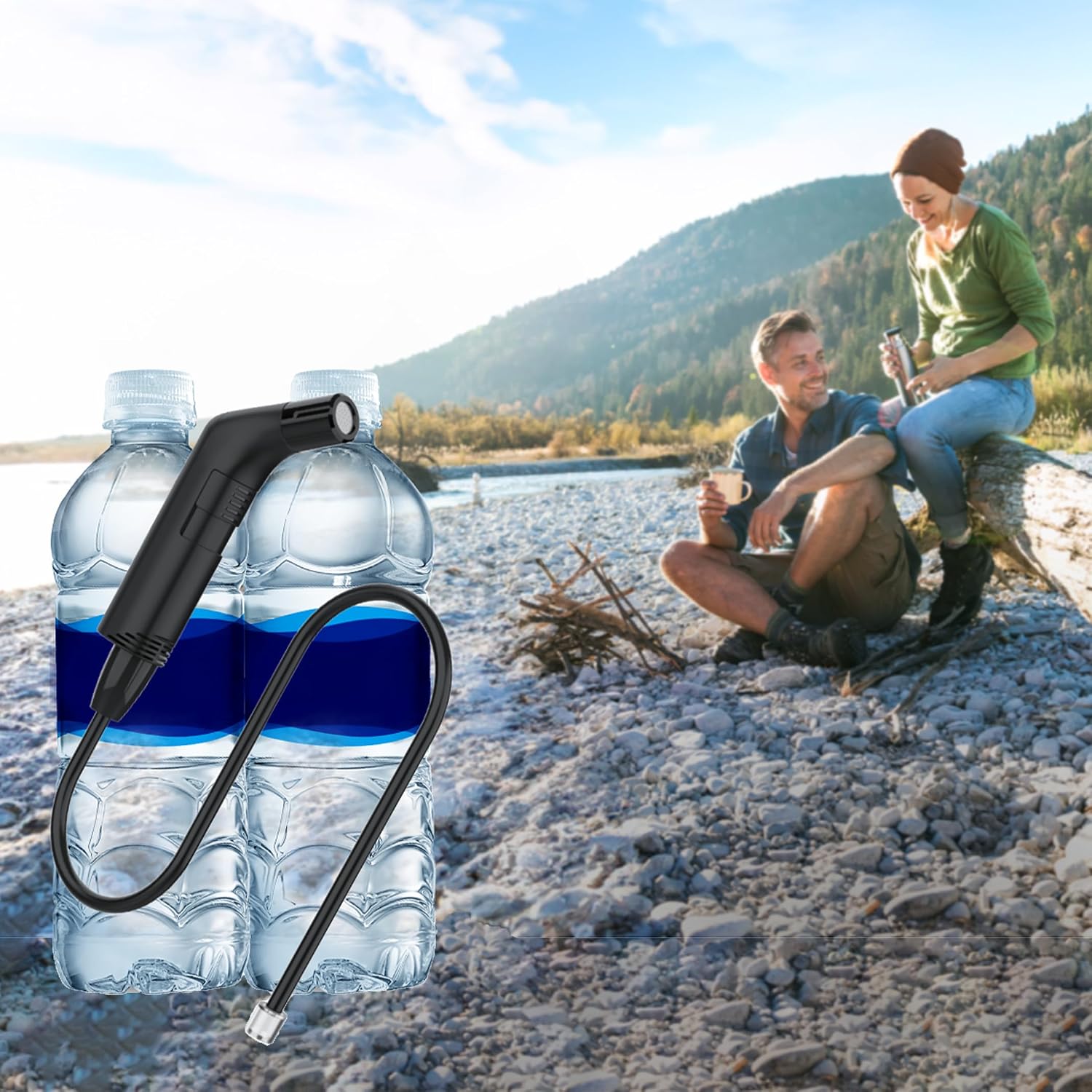 خرید خودشور برقی مسافرتی شلنگ‌دار گرین لاین Compact Bidet GNCMTBDTSPYBK
