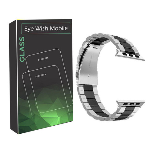 خرید بند آی ویش مدل 3BID DUAL COLOR مناسب برای ساعت هوشمند اپل واچ سری SE / 1 / 2 / 3 / 4 / 5 / 6 / 7 / 8 / 9 / ALUMINUM سایز 42 / 44 / 45 میلی متر با کیفیت عالی از EYEWISH