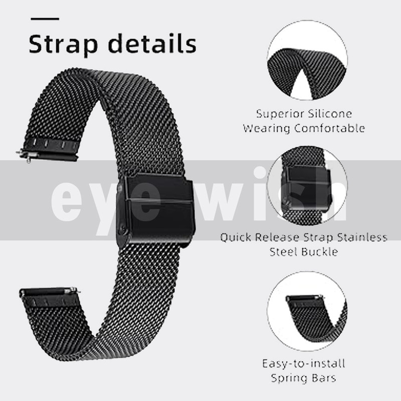 خرید بند آی ویش مدل MILANSE مناسب برای ساعت هوشمند سامسونگ 20 میلی متری Galaxy Watch Gear S2 / Gear S3 / Gear Sport / Active / Active2 با کیفیت عالی از EYEWISH
