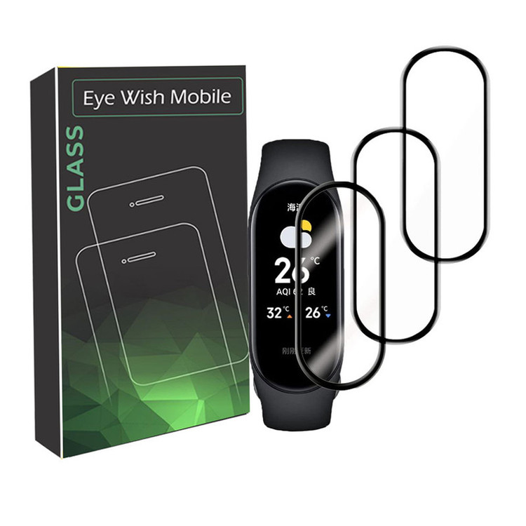 خرید محافظ صفحه نمایش نانو آی ویش مدل PMMA مناسب برای ساعت هوشمند شیائومی Mi band 7 / 8 بسته سه عددی با کیفیت عالی از EYEWISH