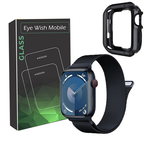 خرید بند آی ویش مدل milan-lux مناسب برای اپل واچ سایز 42 / 44 / 45 میلی متر به همراه کاور با کیفیت عالی از EYEWISH