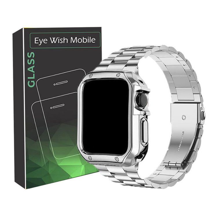 خرید بند آی ویش مدل 3bead-lux مناسب برای اپل واچ سایز 42 و 44 و 45 میلی متر به همراه کاور با کیفیت عالی از EYEWISH