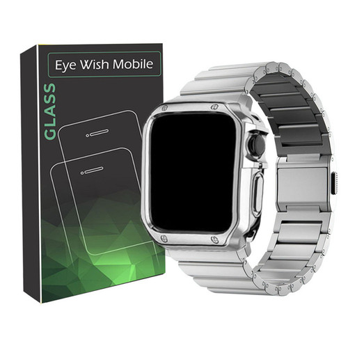 خرید بند آی ویش مدل link-one lux مناسب برای اپل واچ سری se/1/2/3/4/5/6/7/8/9/se2021/se2023/se aluminum سایز 45 میلی متر به همراه کاور با کیفیت عالی از EYEWISH