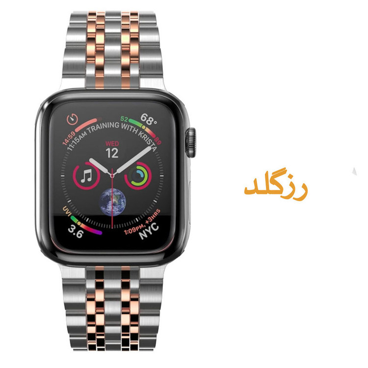 بند آی ویش مدل 7bead dual color مناسب برای اپل واچ سری se/1/2/3/4/5/6/7/8/9/se2021/se2023/seAluminum سایز 44 میلی متر