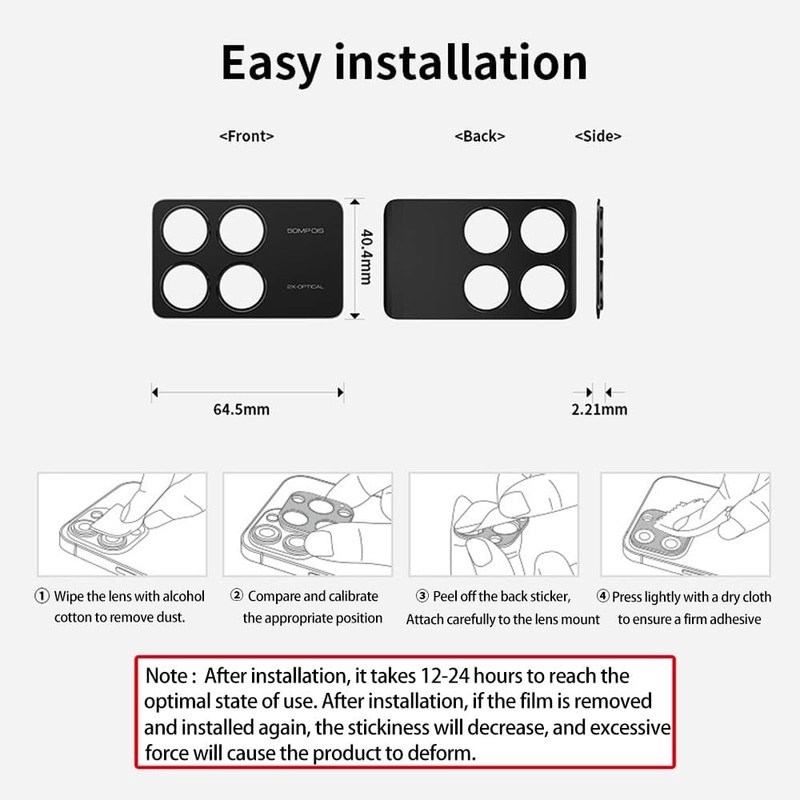 خرید محافظ لنز دوربین آی ویش مدل 3D مناسب برای گوشی موبایل شیائومی Poco X6 Pro با کیفیت عالی از EYEWISH