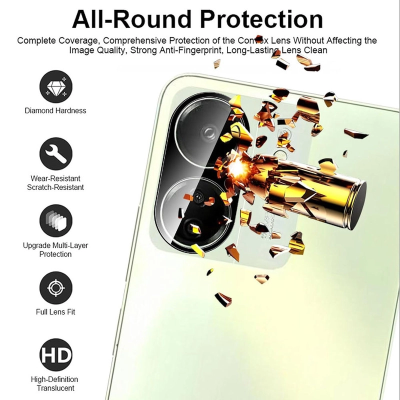 خرید محافظ لنز دوربین آی ویش مدل 3D مناسب برای گوشی موبایل شیائومی Redmi 13C / poco C65 با کیفیت عالی از EYEWISH