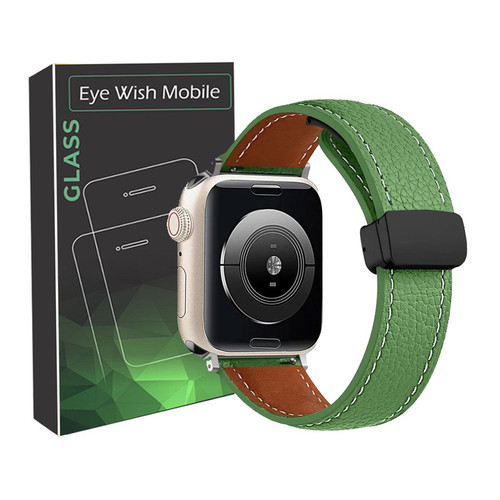 خرید بند آی ویش مدل Magnetic Leather مناسب برای اپل واچ سری 10 سایز 46 میلی متری با کیفیت عالی از EYEWISH
