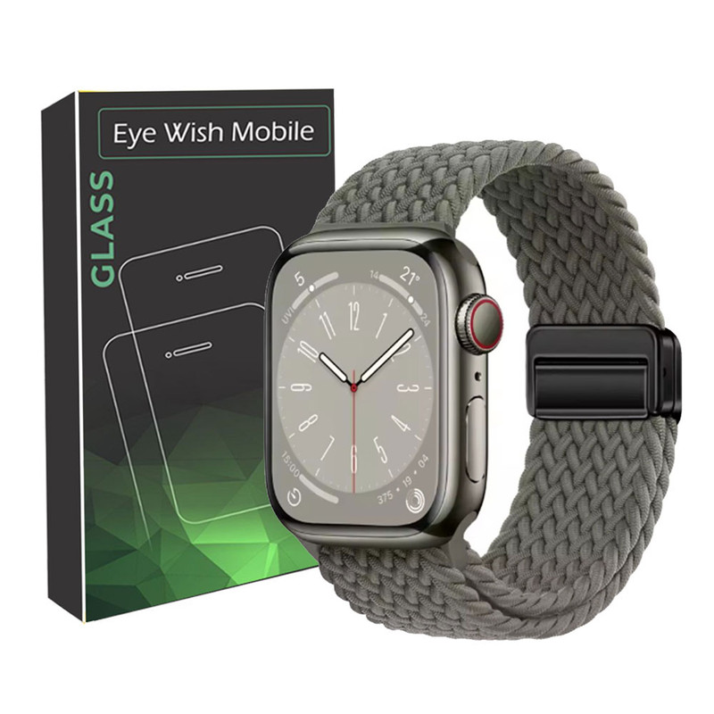 خرید بند آی ویش مدل Braided Magntic مناسب برای اپل واچ سری 10 سایز 46 میلی متری با کیفیت عالی از EYEWISH