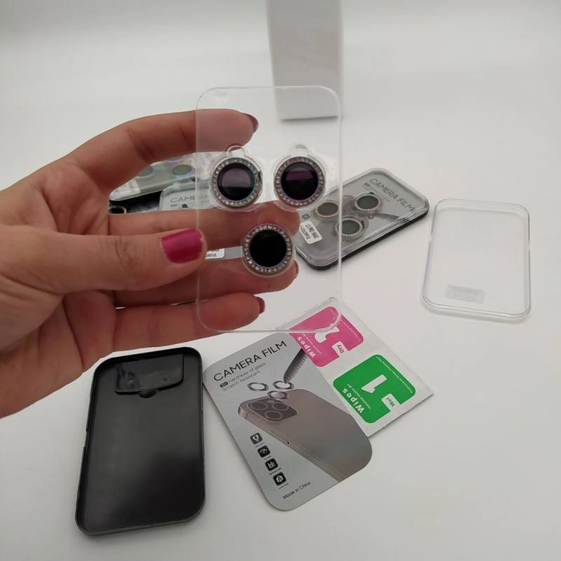 خرید محافظ لنز دوربین کمرا فیلم مدل رینگی نگین دار مناسب برای گوشی موبایل اپل iPhone 13 promax با کیفیت عالی از EYEWISH