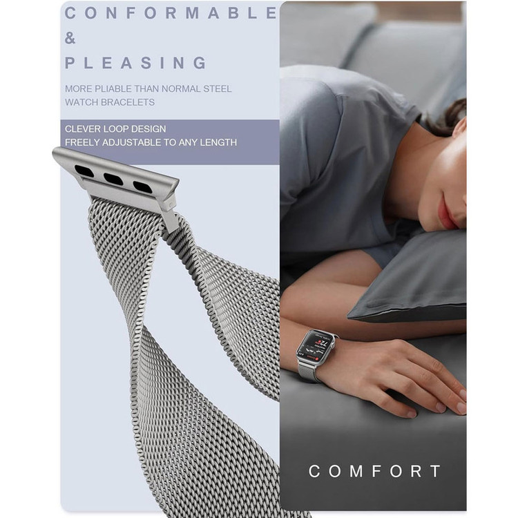 بند آی ویش مدل Milanese Loop مناسب برای اپل واچ سری 10 سایز 46 میلی متری