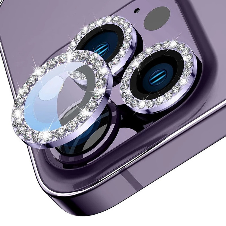 محافظ لنز دوربین مدل رینگی نگین دار کد M-80 مناسب برای گوشی موبایل اپل iPhone 14 Pro / 14 Pro Max