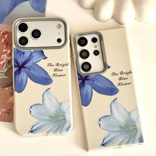 قاب گوشی اپل طرح لیلیوم آبی مناسب برای آیفون iphone 17 pro max با کیفیت بالا