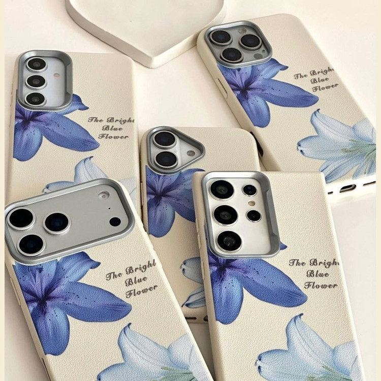 قاب گوشی اپل طرح لیلیوم آبی مناسب برای آیفون iphone 13 با کیفیت بالا