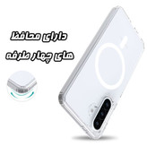 قاب شفاف مگ سیف دار مناسب سامسونگ گلکسی آ شانزده Galaxy A16 به همراه گلس آنتی استاتیک میتوبل