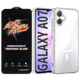 قاب شفاف مگ سیف دار مناسب سامسونگ گلکسی آ صفر هفت Galaxy A07 به همراه گلس آنتی استاتیک میتوبل
