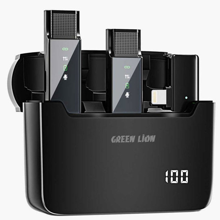 میکروفون وایرلس لایتنینگ گرین لاین Green Lion Lightning 2in1 Digital Display Microphone GN2IN1DDMLTBK