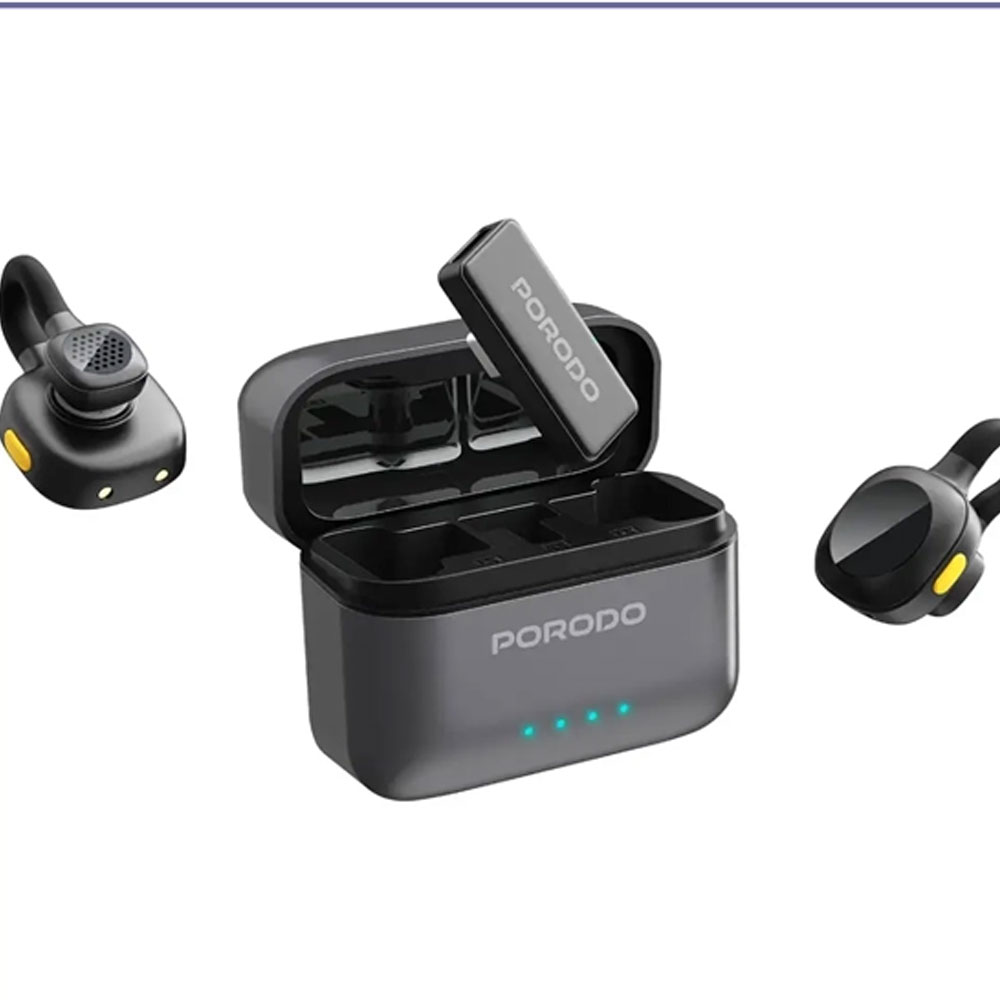 میکروفون یقه ای بیسیم پرودو Porodo Movo Lavalier Microphone Type-C PDLAMPHF76BK