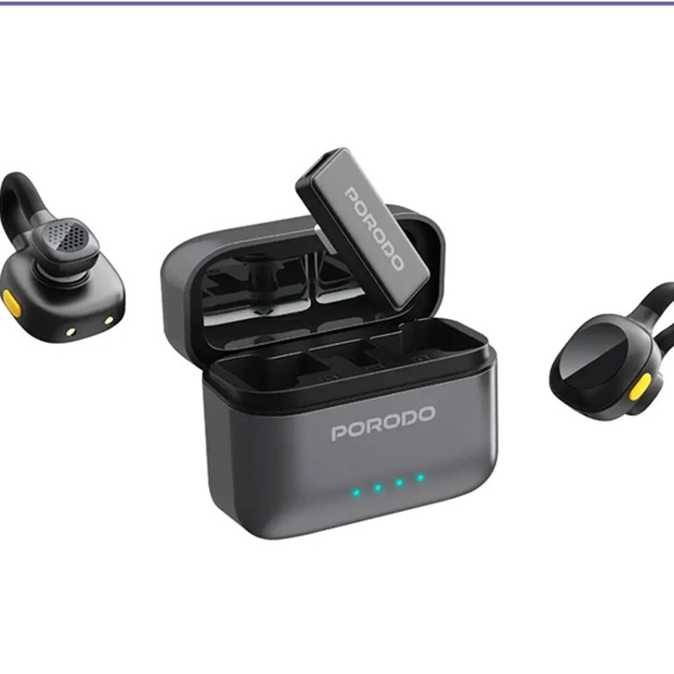 میکروفون یقه ای بیسیم پرودو Porodo Movo Lavalier Microphone Type-C PDLAMPHF76BK