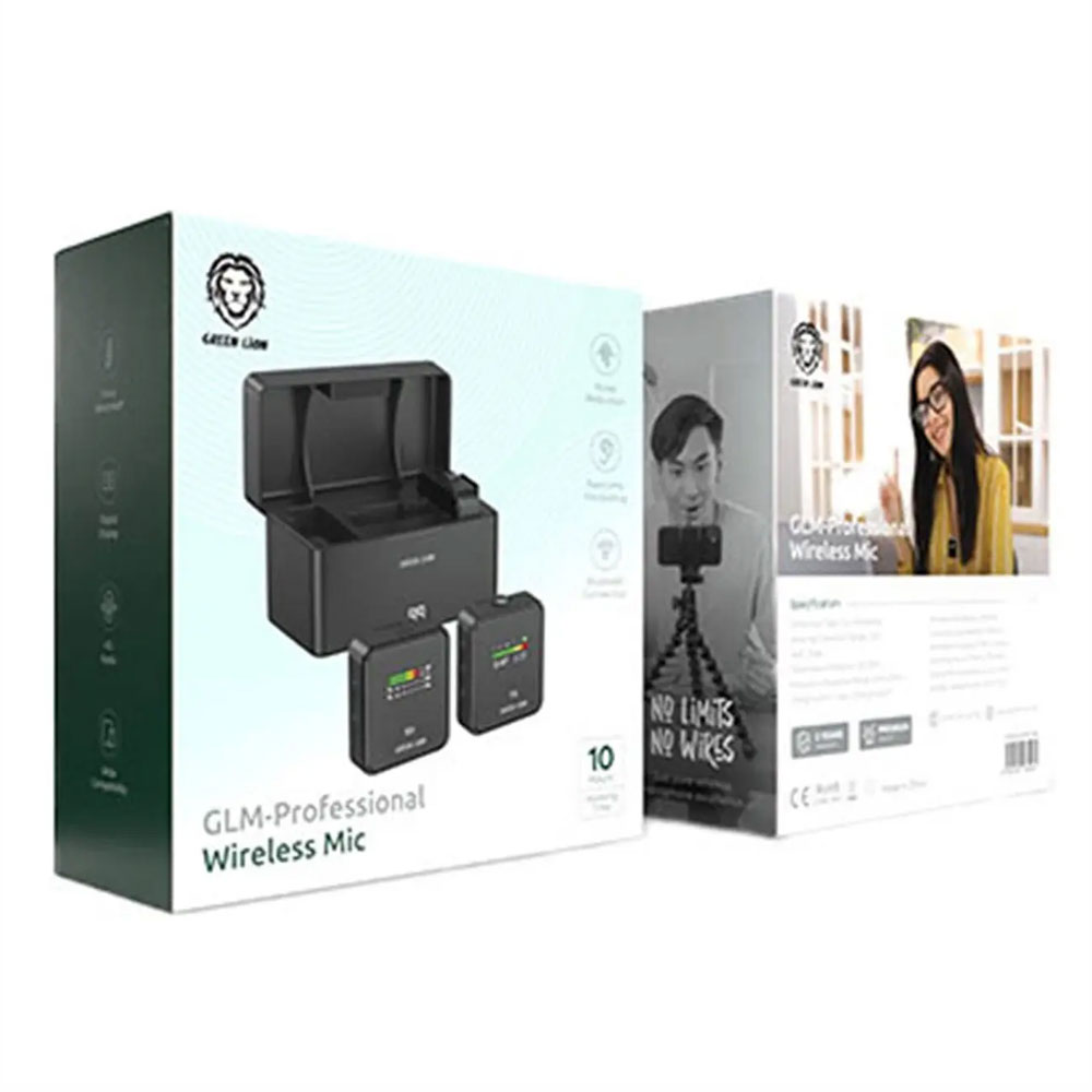 میکروفون یقه ای حرفه ای گرین لاین Green Lion GLM-Professional Wireless Mic GNPGLMMICBK