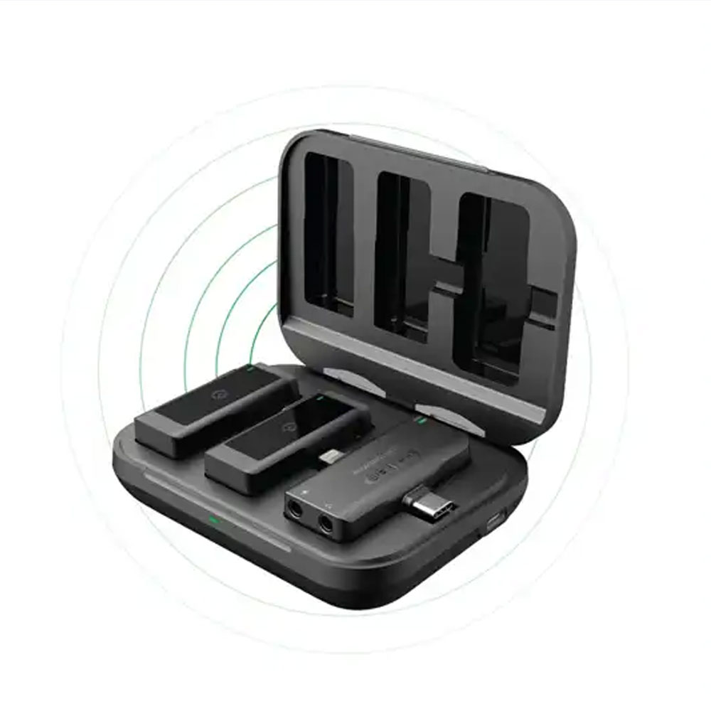 میکروفون بلاگری دوگانه پاورولوژی Powerology Dual Connector Wireless Lavalier Microphone PWMIC2BK
