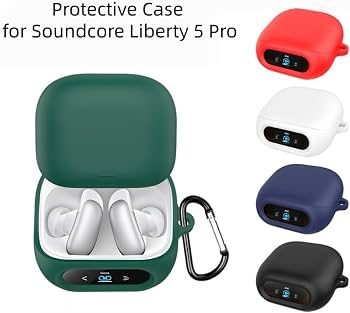 کاور آی ویش مدل Silicone مناسب کیس هدفون بی‌سیم انکر Soundcore Liberty 5 proهمراه کارابین