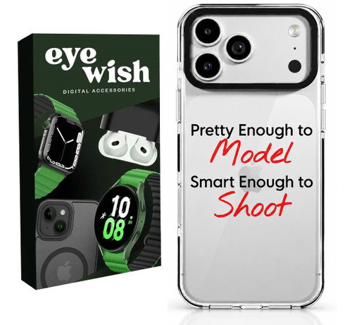 بسته بندی قاب شفاف آیفون با طرح نوشته Pretty Enough to Model