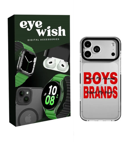 بسته بندی قاب شفاف آیفون با طرح گرافیکی BOYS BRANDS