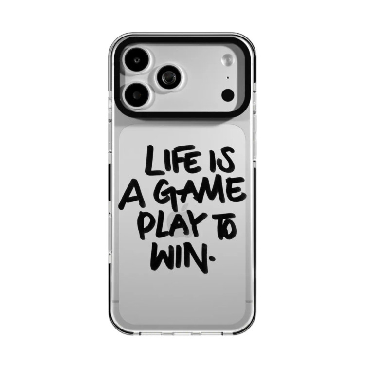 قاب آیفون LIFE IS A GAME شفاف پشت طلق | مناسب آیفون iPhone xتا 17 Pro Max
