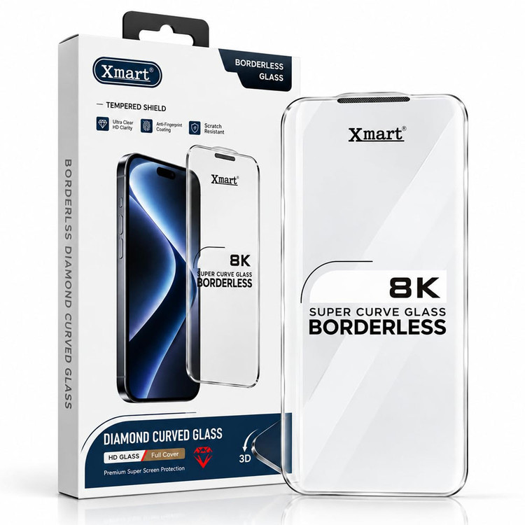 گلس بی حاشیه ایکس مارت مناسب اپل آیفون iphone 16 Pro max شیشه ای با کیفیت از برند Xmart