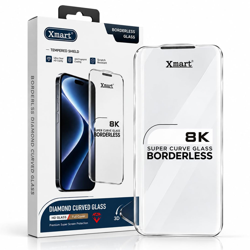 گلس بی حاشیه ایکس مارت مناسب اپل آیفون iphone 17 شیشه ای با کیفیت از برند Xmart