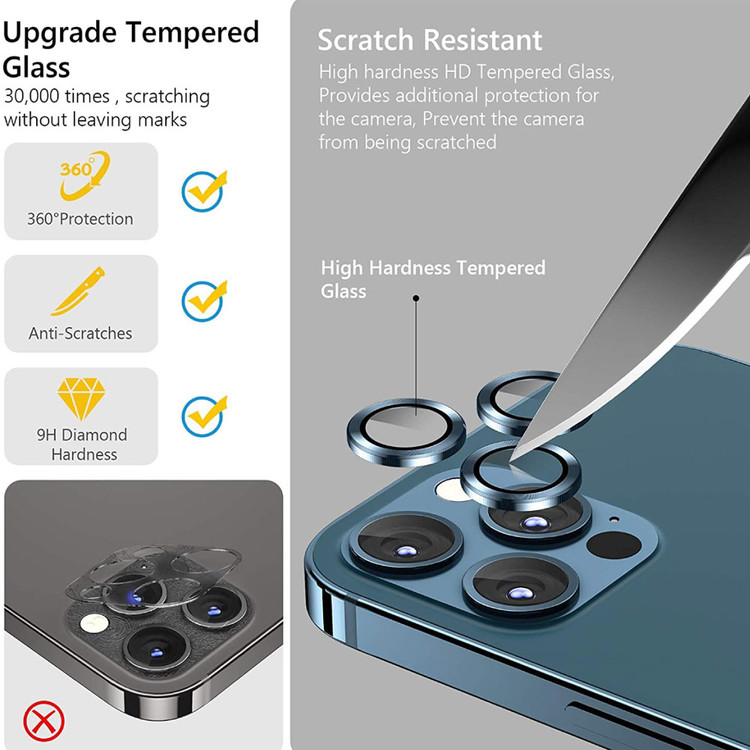 محافظ لنز شابلون دار آیفون 15 پرو iphone 15pro برند ایکس مارت آسان نصب با کیفیت Xmart glass lens-iphone 15 PRO