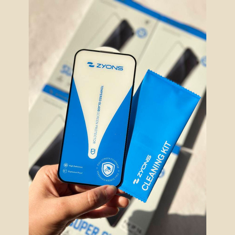 گلس بدون حاشیه بردلس زاینس مناسب برای اپل آیفون iphone 18 Pro Max شیشه ای بسیار با کیفیت بدون حاشیه مشکی