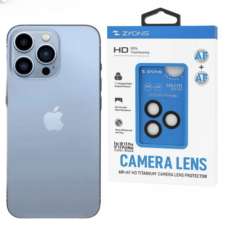 گلس لنز شابون دار و آسان نصب مناسب برای اپل آیفون iphone 16 pro/ 16 promax شیشه ای بسیار با کیفیت برند زاینسZyons